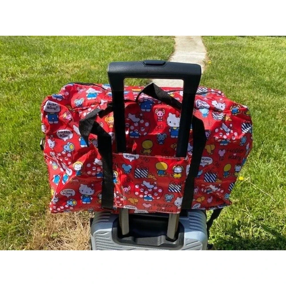 Accessories | Hello Kitty Red Rolling Duffle Bag Travel Luggage Cute ...
